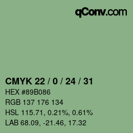 Color code: CMYK 22 / 0 / 24 / 31 | qconv.com