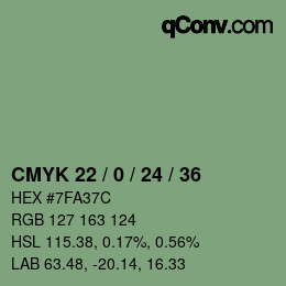 Color code: CMYK 22 / 0 / 24 / 36 | qconv.com