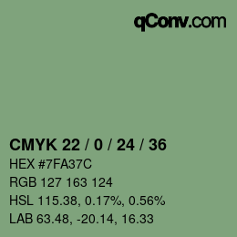 カラーコード: CMYK 22 / 0 / 24 / 36 | qconv.com