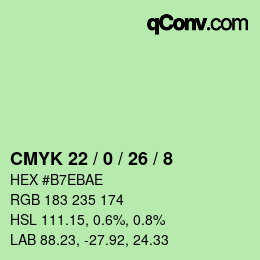 Color code: CMYK 22 / 0 / 26 / 8 | qconv.com