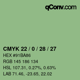 Code couleur: CMYK 22 / 0 / 28 / 27 | qconv.com