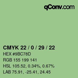 Código de color: CMYK 22 / 0 / 29 / 22 | qconv.com