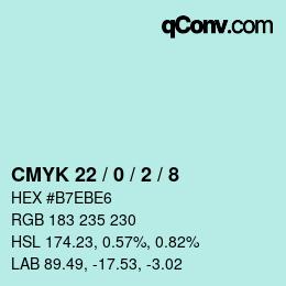 Color code: CMYK 22 / 0 / 2 / 8 | qconv.com