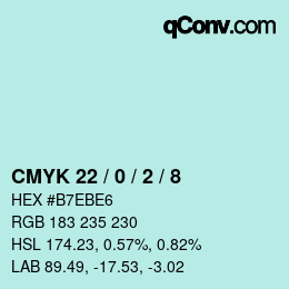 カラーコード: CMYK 22 / 0 / 2 / 8 | qconv.com