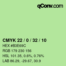 Color code: CMYK 22 / 0 / 32 / 10 | qconv.com