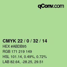 Color code: CMYK 22 / 0 / 32 / 14 | qconv.com