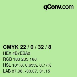 Color code: CMYK 22 / 0 / 32 / 8 | qconv.com