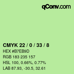 Color code: CMYK 22 / 0 / 33 / 8 | qconv.com