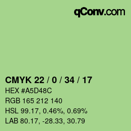 カラーコード: CMYK 22 / 0 / 34 / 17 | qconv.com