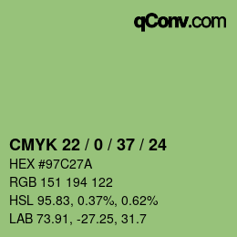 Color code: CMYK 22 / 0 / 37 / 24 | qconv.com