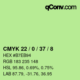 カラーコード: CMYK 22 / 0 / 37 / 8 | qconv.com