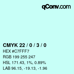 Color code: CMYK 22 / 0 / 3 / 0 | qconv.com