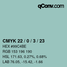 Código de color: CMYK 22 / 0 / 3 / 23 | qconv.com