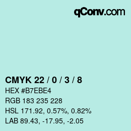 Color code: CMYK 22 / 0 / 3 / 8 | qconv.com
