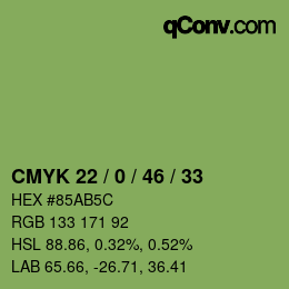 Color code: CMYK 22 / 0 / 46 / 33 | qconv.com