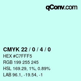 Color code: CMYK 22 / 0 / 4 / 0 | qconv.com