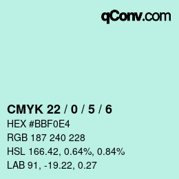 Color code: CMYK 22 / 0 / 5 / 6 | qconv.com