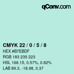 Color code: CMYK 22 / 0 / 5 / 8 | qconv.com