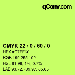 颜色代码: CMYK 22 / 0 / 60 / 0 | qconv.com