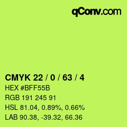 Color code: CMYK 22 / 0 / 63 / 4 | qconv.com