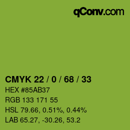 颜色代码: CMYK 22 / 0 / 68 / 33 | qconv.com