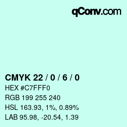 Color code: CMYK 22 / 0 / 6 / 0 | qconv.com