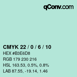 颜色代码: CMYK 22 / 0 / 6 / 10 | qconv.com