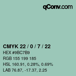 Código de color: CMYK 22 / 0 / 7 / 22 | qconv.com