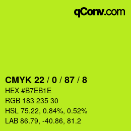 颜色代码: CMYK 22 / 0 / 87 / 8 | qconv.com