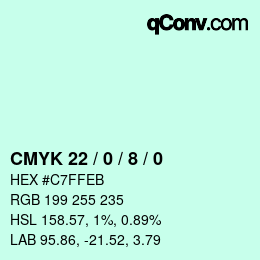 Color code: CMYK 22 / 0 / 8 / 0 | qconv.com