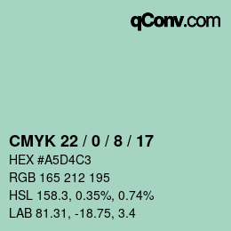 Color code: CMYK 22 / 0 / 8 / 17 | qconv.com