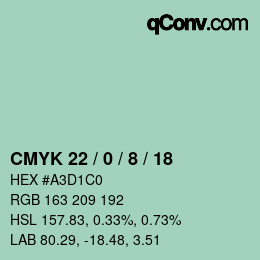 Color code: CMYK 22 / 0 / 8 / 18 | qconv.com