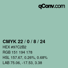 Color code: CMYK 22 / 0 / 8 / 24 | qconv.com