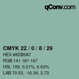 Color code: CMYK 22 / 0 / 8 / 29 | qconv.com