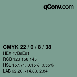 颜色代码: CMYK 22 / 0 / 8 / 38 | qconv.com