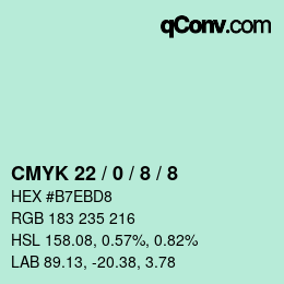 Farbcode: CMYK 22 / 0 / 8 / 8 | qconv.com