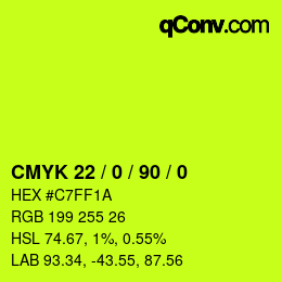 Color code: CMYK 22 / 0 / 90 / 0 | qconv.com