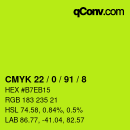 カラーコード: CMYK 22 / 0 / 91 / 8 | qconv.com
