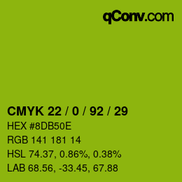 カラーコード: CMYK 22 / 0 / 92 / 29 | qconv.com