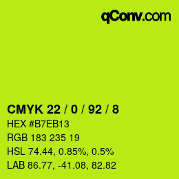 Color code: CMYK 22 / 0 / 92 / 8 | qconv.com