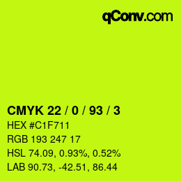 Código de color: CMYK 22 / 0 / 93 / 3 | qconv.com