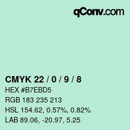 カラーコード: CMYK 22 / 0 / 9 / 8 | qconv.com