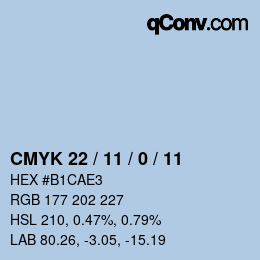 カラーコード: CMYK 22 / 11 / 0 / 11 | qconv.com