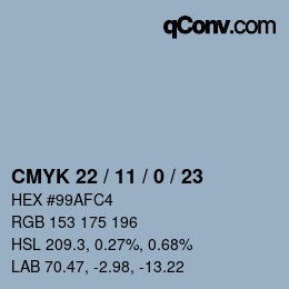 Color code: CMYK 22 / 11 / 0 / 23 | qconv.com