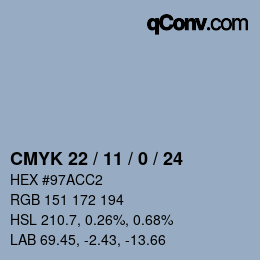 Color code: CMYK 22 / 11 / 0 / 24 | qconv.com