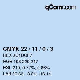カラーコード: CMYK 22 / 11 / 0 / 3 | qconv.com