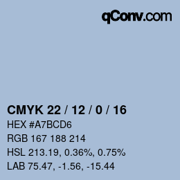 カラーコード: CMYK 22 / 12 / 0 / 16 | qconv.com