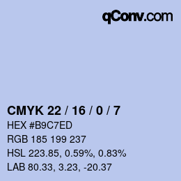 カラーコード: CMYK 22 / 16 / 0 / 7 | qconv.com