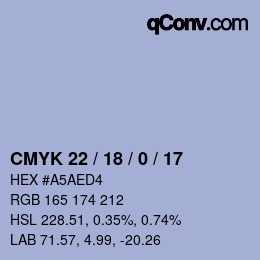 Código de color: CMYK 22 / 18 / 0 / 17 | qconv.com
