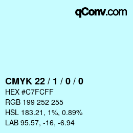 カラーコード: CMYK 22 / 1 / 0 / 0 | qconv.com